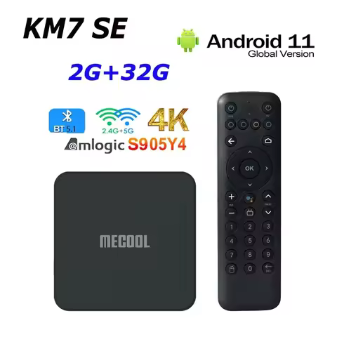 [My]2026 High Quality MECOOL KM7 SE Android 11 TV Box Google Certified 2GB 32GB BT5.1 4K ATV Set Top