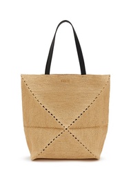 LOEWE EXTRA LARGE PUZZLE FOLD RAFFIA TOTE BAG