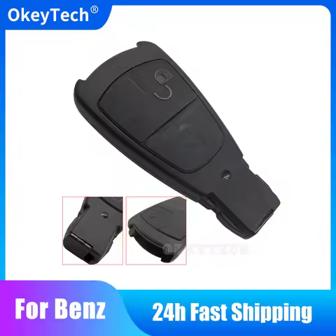 OkeyTech 2 Buttons Old Style Car Key Shell For Benz Mercedes C E S Class C180 1998-2004 W202 ML320 W