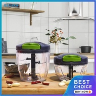 SILIKA✯Garlic Peeler Manual Food Chopper with Sharp 420 Stainless Steel Blades Onions Vegetables Fru