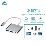 Mgbb Converter 3 in 1 USB TYPE C To HDMI USB 3.0 TYPE C compatible 4K Adapter Macbook AIR PRO M1 IPAD ASUS LENOVO ACER HP LAPTOP