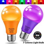 G45 LED Colored Light Bulb, 9W E26 Base Multi-Color Bulb, Suitable For Bedroom, Wedding, Halloween, 