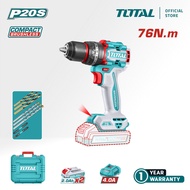 TOTAL Tools Cordless Impact Drill + Battery + Charger (20V / 76Nm / 13mm / Brushless) TIDLI20768 / T