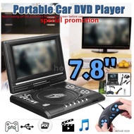 (SG STOCK) 7.8 Inch Portable HD TV Home Car DVD Player VCD CD MP3 DVD Player USB Card RCA TV
