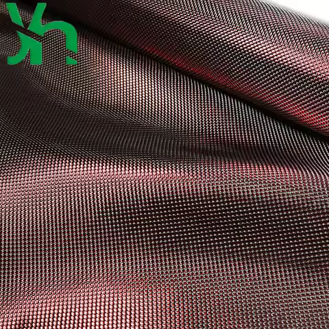 Red Metalic Carbon Fiber Cloth, 100% 3K Carbon Fiber + Red Metal Cloth, DIY Auto Parts, Surface Deco
