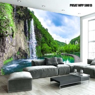 TERLENGKAP, Wallpaper Pemandangan Alam Air Terjun 3D, wall banner dinding 3d Custom Kota Makassar