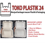 Bagasse LUNCHBOX LARGE 9 inch KOREAN BENTO CAKE BOX / KOREA CAKE DUS (PER 1 PCS)