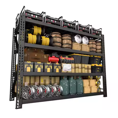 72"x24"x84" Heavy Duty 4-Tier Adjustable Metal Storage Shelves 8000 LBS Capacity Rack for Warehouse