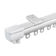 Curtain Track Top Mounted Slide Rail Side Mounted Guide Rail Slide Single Rail Double Curtain Straight Track Curved Rail Bay Window Roman Rod Plastic Steel Thickened