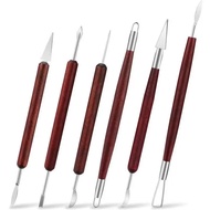 Pottery tools pottery Clay tools Mahogany 6-Piece Set Sculpture tools pottery tools Trimming Knife D