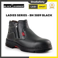 Black Hammer Women Mid Cut with Double Zip Safety Shoes BH3889