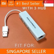 💖LOCAL SELLER💖[USB-RJ45+3HUB] USB-RJ45 Adapter  - 1stshop sell toki choi Apple luggage xiaomi ele