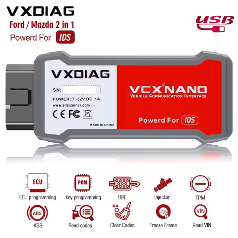 VXDIAG VCX NANO for Ford Mazda 2 in 1 OBD2 Diagnostic Tool Supports Win10