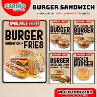 Laminated - Burger Signage l Burger Overload Signage | Chicken Burger Signage