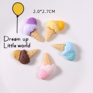 DIY Resin Accessories Simulation Food Toys Cream Ice Cream Cone Keychain Accessories Epoxy Phone Case Patch Accessories diy Jewelry Material Accessories