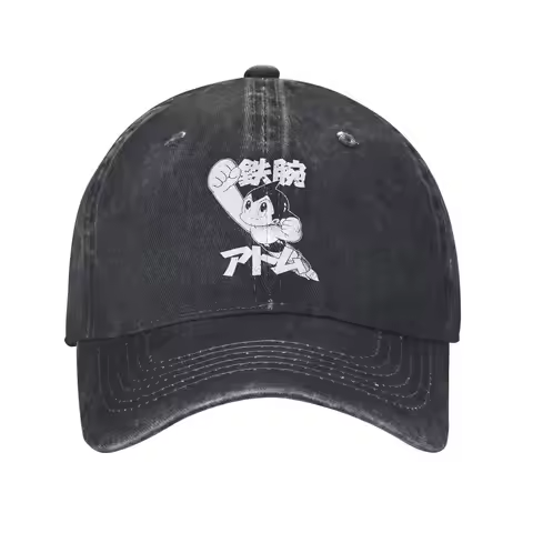 Mighty Atom Astro Boy Baseball Caps Vintage Distressed Washed Anime Snapback Hat for Men Women Outdo