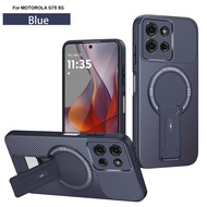 Cho Motorola Moto G86 5G sợi carbon Trường Hợp Với Chân Đế Không Dây Sạc bậc quân sự Chống Sốc Trườn