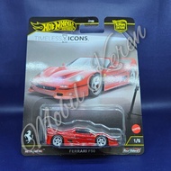 Diecast Hot Wheels Premium Timeless Icons Ferrari F50 Red Rubber Tires