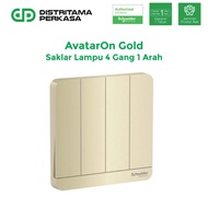 Schneider AvatarOn 4 Gang 1 Way Wine Gold Light Switch - E8334L1LED_WG_G3 Switch Smart Switch Suis O