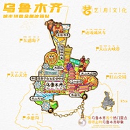 ของที่ระลึกจากวัฒนธรรมท้องถิ่น Xinjiang Urumqi Grand Bazaar ติดตั้งเครื่องปรับอากาศแม่เหล็กโลหะตกแต่