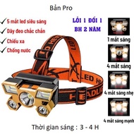 Đèn Pin Đội Đầu Siêu Sáng Loại Mới 11 Mắt Bóng To Hơn Sáng Hơn Chống Nước Tặng Kèm Cáp Sạc Bảo Hành