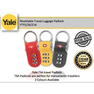Yale Resettable Luggage Travel Padlock YTP2/26/216