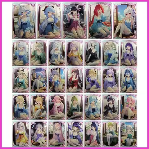 Anime Goddess Story Rare UV Collectible Card Fischl Hu Tao Mona Kokomi Barbara Elysia Shenhe Eula To