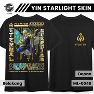 Kaos MLBB YIN ETERNAL GUARDIAN SKIN STARLIGHT Mobile Legends Lengan Pendek Hitam Combed 24s ML