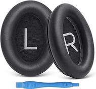 Earpads Cushions for Bose Headphones, Replacement Ear Pads for Bose QuietComfort 45/QuietComfort SE/New Quiet Comfort Wireless Over-Ear Headphones-Softer Leather, Luxury Memory Foam (Black)