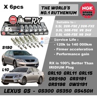 NGK Premium RX Spark Plug - Lexus GS GS300 GS350 GS450H GRL10 GRS191 V6 3.5L 2GR-FSE 2.5L 4GR-FSE ( 
