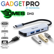 DMES DH3 Hub Type-C 4-1 Multi Function USB Hub Adapter with Expansion Port USB 3.0 x2 / Type C PD Port x1 / HDMI Port x1