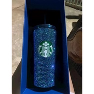 Starbucks Limited 25th Anniversary Yellow Blue lisa Diamond Cup Flashing Stainless Steel Blackpink Thermal Straw Cup Tumbler Office Car Coffee Cup Durian Gift Cup