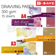 Ukami Art Diary Drawing Pad / Drawing Paper A4 / A3 300gsm 15 sheets