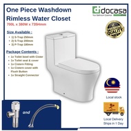 One Piece Washdown Water Closet WC S-Trap 200mm 250mm / 180mm P-Trap Rimless Washdown WC with PP Sof