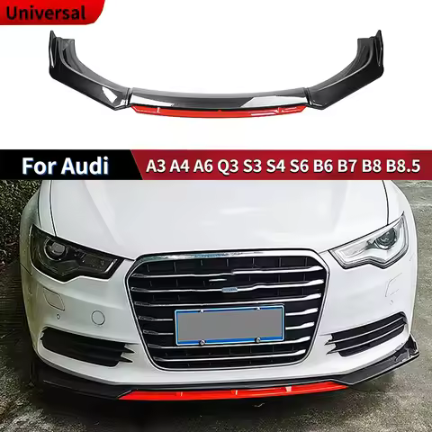 Sedan Front Bumper Lip Chin Spoiler Splitter Diffuser Bodykit Universal Accessories For Audi A3 A4 A