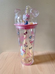 泰國7-11 x Hello kitty造型冷水杯 限量 凱蒂貓 造型冷飲杯 雙層透明冷水瓶