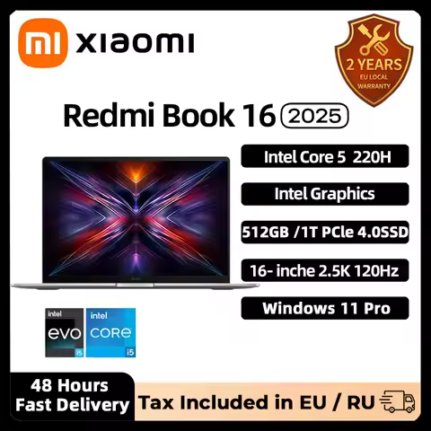 Xiaomi REDMI Book 16 2025 Laptop Intel Core 5 Processor 220H Intel Graphics 16G/32G RAM 1TB SSD 16-i