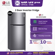 [SAVE4.0 NUR] LG 202L 2 Door Top Freezer Refrigerator GN-B202SQBB with Smart Inverter WAH LEE STORE