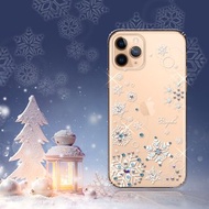 iPhone 11全系列 水晶彩鑽防震雙料手機殼-紛飛雪