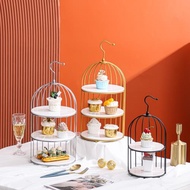 創意鳥籠蛋糕點心架酒店自助餐具擺件甜品臺展示架多層訂婚糕點架