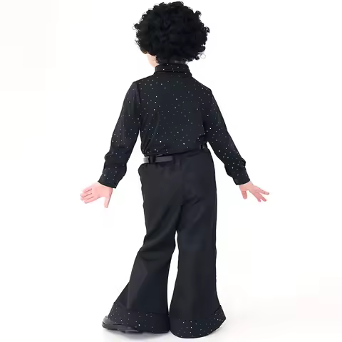 Boy Retro 70s 80s Hippie Costume Children's Halloween Cosplay Disco Party Hippies Dance Outfits Dres