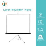 LAYAR 72 Inch 100 Inch Portable Tripod Projector Screen
