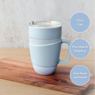 [LIMITED OFFER] SWANZ Nest Mug 450ml - Insulated Ceramic Coffee Thermal Cup, Stainless Steel Thermos Tumbler Flask