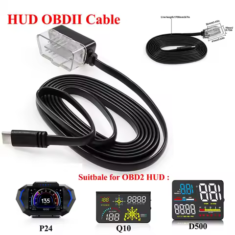 For HUD P24 Car Head Up Display Cable Type-C Connecting Cable OBDII Adapter Driving recorder Cable A