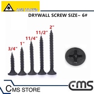 6 Drywall Skru Hitam Kualiti BLACK DRYWALL SCREW /PARTICEN SCREW/ WOOD SCREW~(3/4",1",11/4",11/2",2"