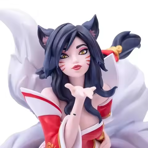 In Stock League of Legends LOL Nine-tailed Fox Ahri Fox Medium Statue Collection Figurine Anime Seri