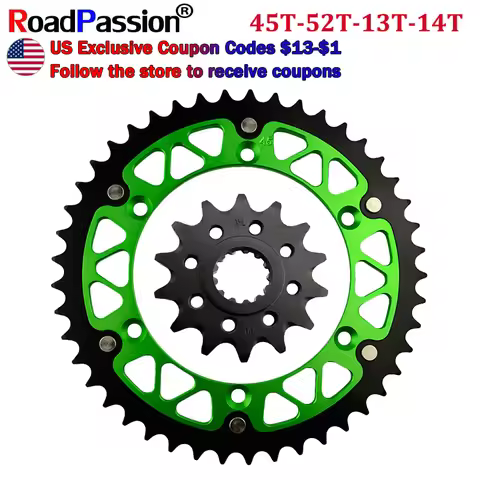 13T 14T Front 45T~52T Rear Teeth Motorcycle Sprocket Wheel Fit For KAWASAKI KLX450R KX450F KLX450 KX