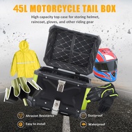 Top Box for Motorcycle Tail Box 36L 45L 55L Universal Backrest Large-capacity Alloy
