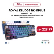 RK61Plus Royal Kludge 2.4G Wireless Bluetooth 3.0 & USB C Three Mode Hot-Swap RGB Backlit Mini Mecha