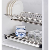 🔥READY STOCK🔥BUILT IN STAINLESS STEEL KITCHEN CABINET MULTI-LAYER DISH RACK DRAIN DISH RACK LAYERED STORAGE RACK